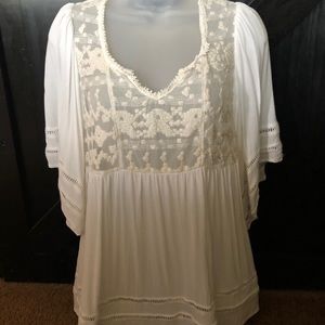 White Lace Flowy Top